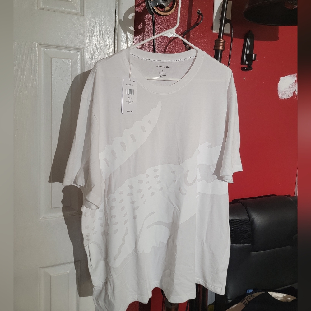 White Lacoste Lounge Wear Shirt